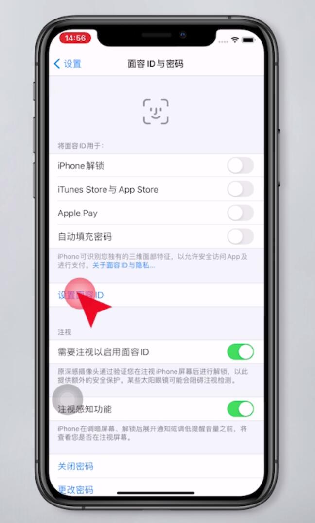 苹果面容id设置时将手机移低一点(6)