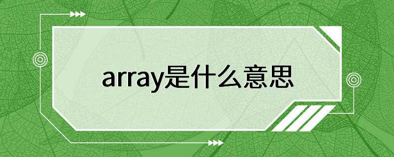 array是什么意思