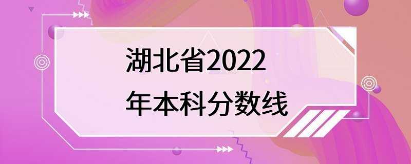 湖北省2022年本科分数线