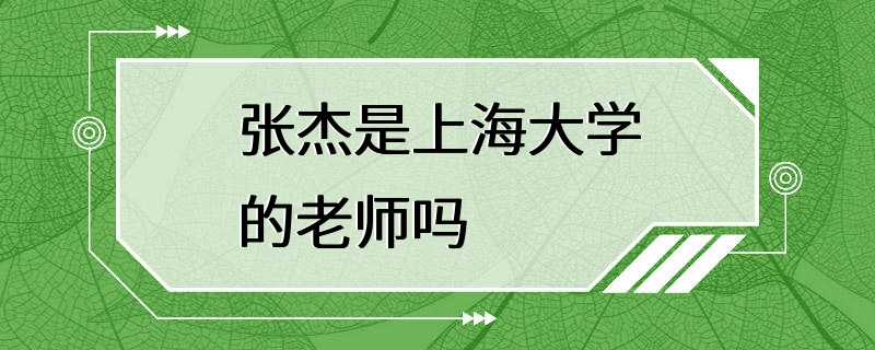 张杰是上海大学的老师吗