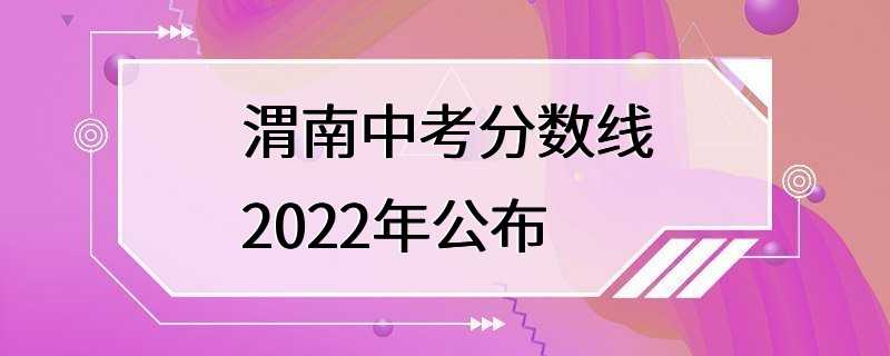 渭南中考分数线2022年公布